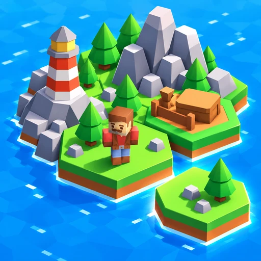 Pixel Build Your Island Game pixel game icon