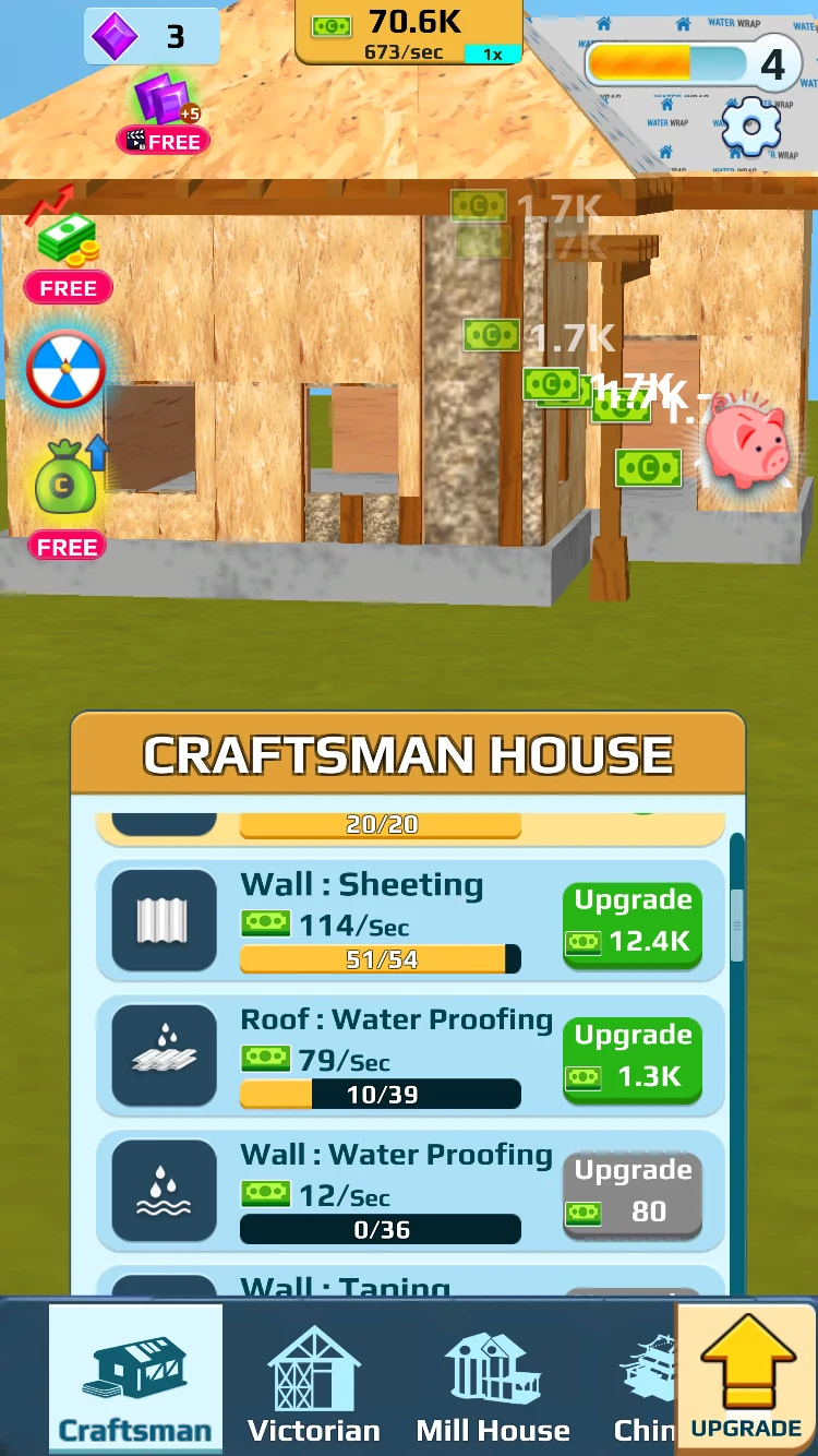Home Builder Clicker wall sheathing and roof waterproofing progress
