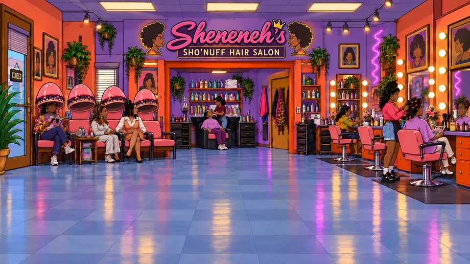 Sheneneh's Salon stage artwork