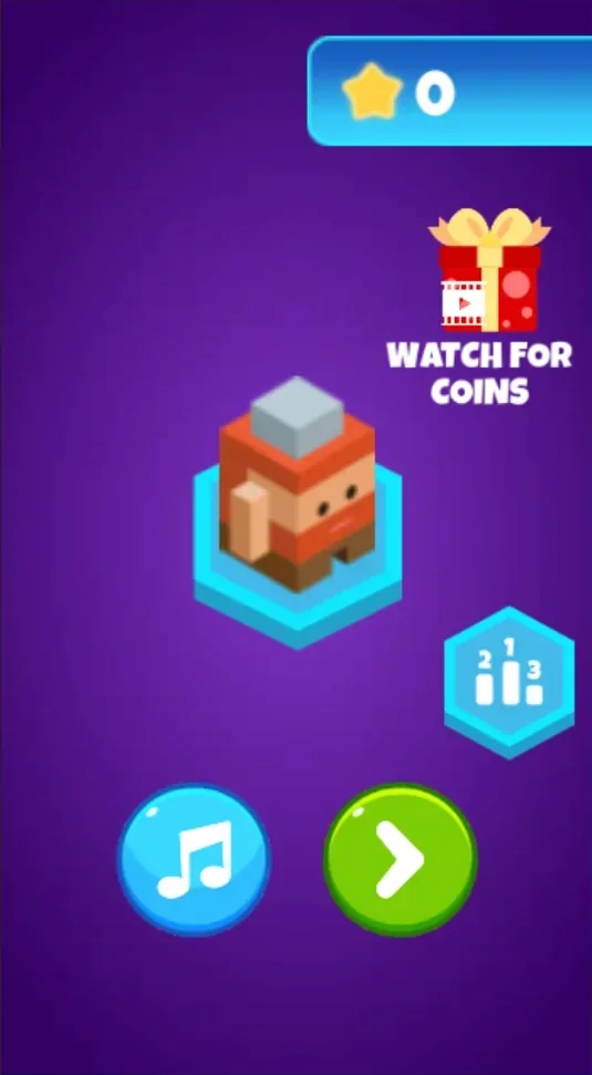 Pixel Runner main menu with star balance and game options