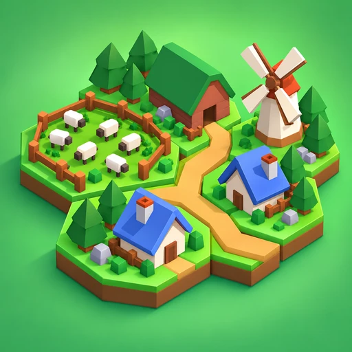 Pixel Village Builder Game pixel game icon