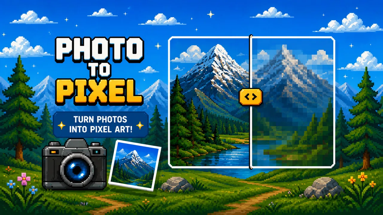 Photo to Pixel pixel art tool preview