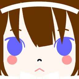 Square face avatar with a white headband and blue eyes