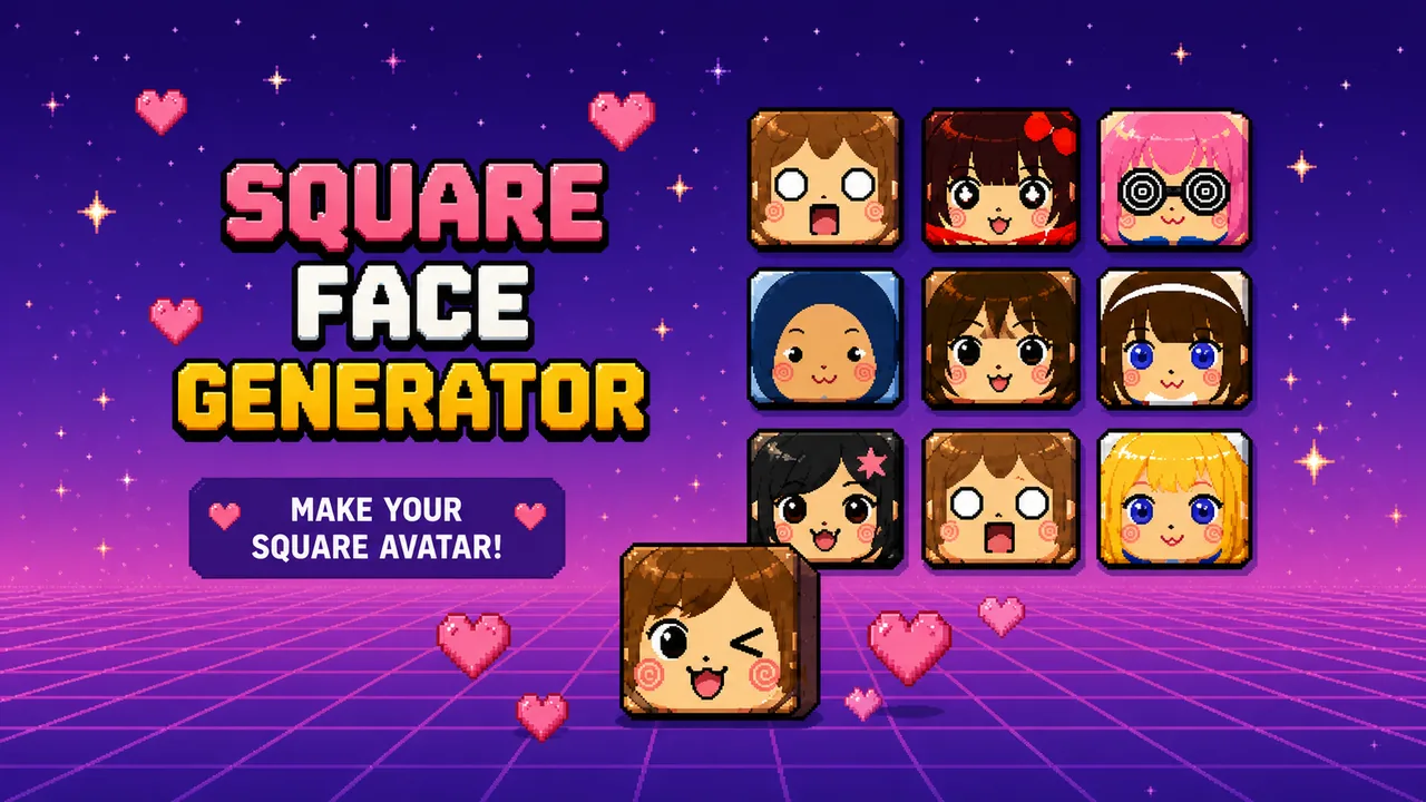 Square Face Generator pixel art tool preview